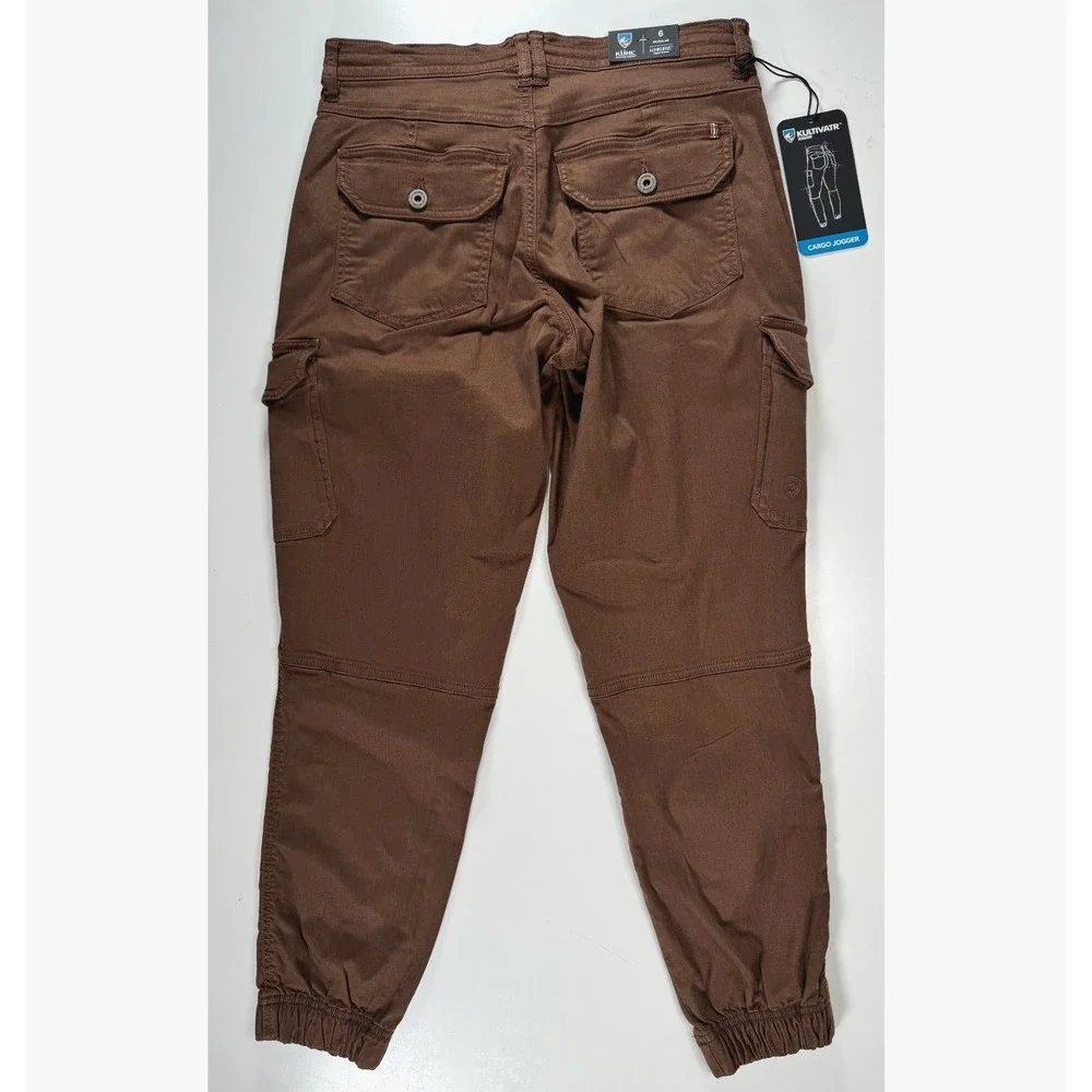 KUHL Kultivatr Joggr Stretch Twill Cargo Pant Womens 6 Regular Relaxed Brown UV‎